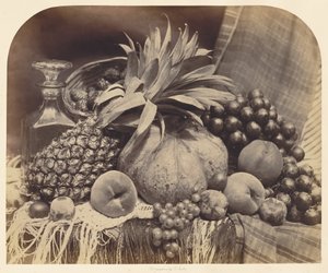 Naturaleza muerta con frutas y decantador de Roger Fenton